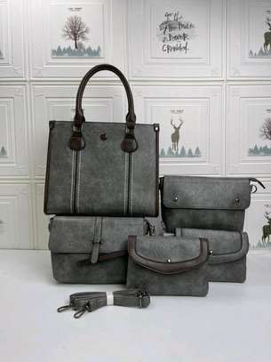 *Quality Original Designer Ladies Business Casual Rubber 5 in 1 Legit  Handbags Backpack Clutch Wallet Set* image 1