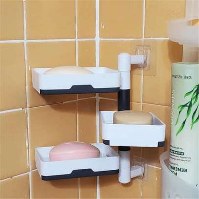 3 layer Rotating Drain Soap Holder Bathroom Rack image 4