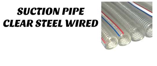 12 Meters 4 inch Steel wired PVC Suction Pipe image 1