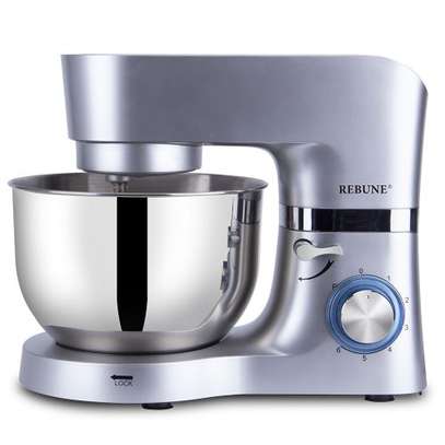 Stand Mixer, 5.5L Stainless Steel Bowl - REBUNE SILVER image 1