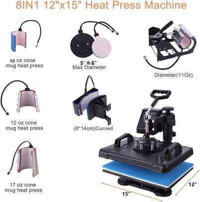 Machine Heat T-shirt Press Machine-8 in 1 image 1
