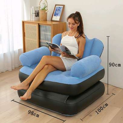 *5 in 1 inflatable Couch lazy Sofa bed with L-shaped armrest image 2