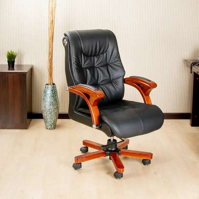 Office Chair: Reclining Leather Brown Ceo Office Chair image 2