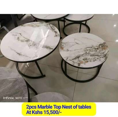 2pcs Marble top Nest of Tables image 1