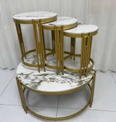 4-Piece Marble Top Nesting Coffee Table Set image 4