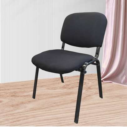 Stackable Black Conference Chair –Heavy-Duty Metal Frame image 2