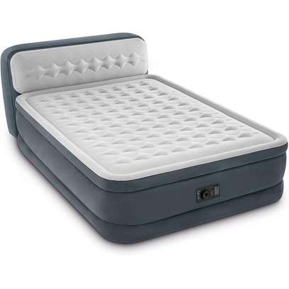 Inflatable Air Mattress With Headrest, Integrated Inner Pump image 1