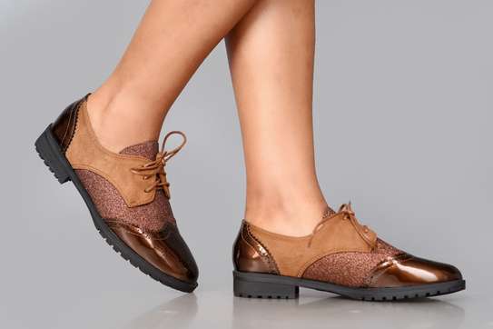Gold Glitter Brogue Lace Up Shoes in Nairobi CBD PigiaMe