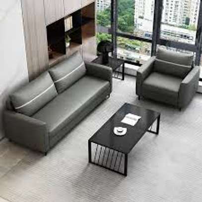 Modern Imported Leather Executive Visitor's Waiting Sofa image 11