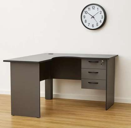 Office Desk: Modern Grey L-Shaped Study Desk image 1