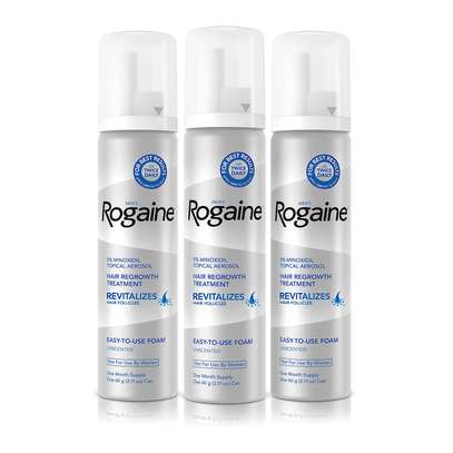 Men's Rogaine 5% Minoxidil Foam for Hair Regrowth, 3 pack image 1