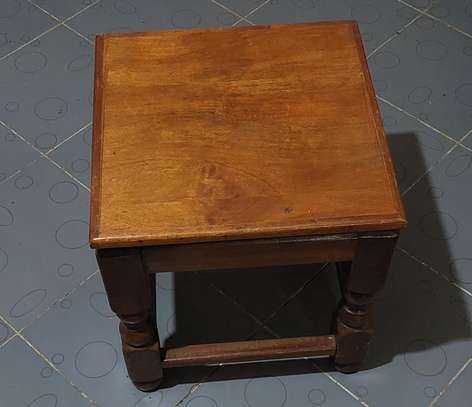 Mahogany Table + 2 Stools image 3