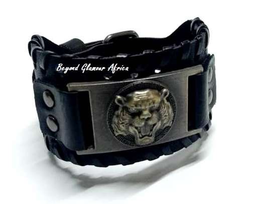 Black Leather Animal Bracelet image 4