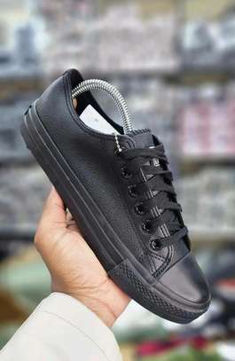Black leather converse image 1