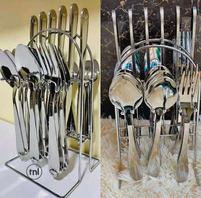 24pcs cutlery set silver image 1