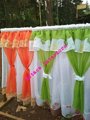 ADORABLE ORANGE AND GREEN KITCHEN CURTAINS image 5