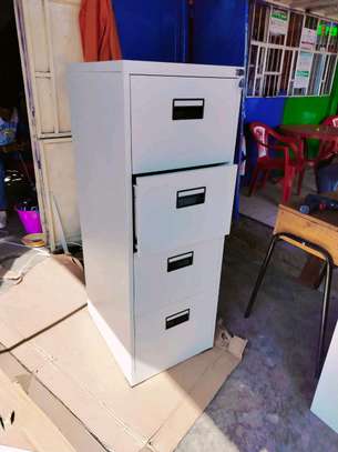 4-Drawer Metal Filing Cabinet Light Gray Lockable image 3