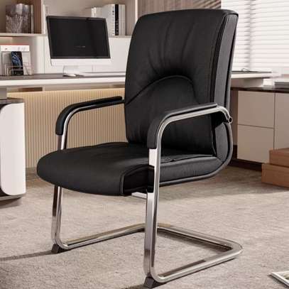 Office Chair: Non Adjustable Office Chair In Pure Black image 1