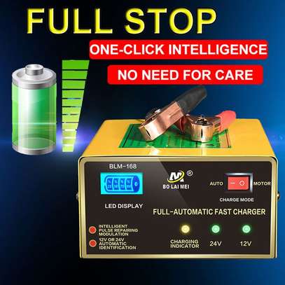 Bolaimei 12v/24v  Car Battery Fast Pulse Charger image 1