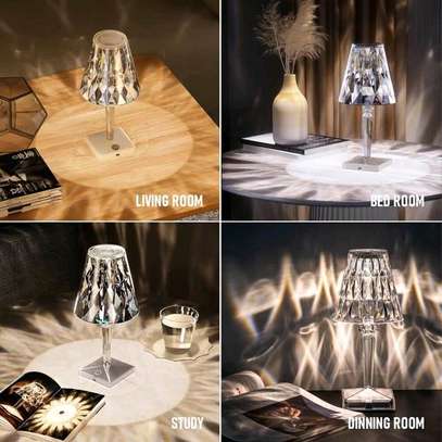 *Rechargeable Unique Diamond Table Lamp image 2