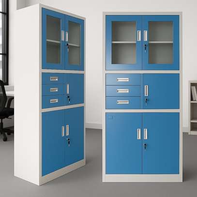 Office Cabinet: Blue Office Storage Cabinet With Safe image 6