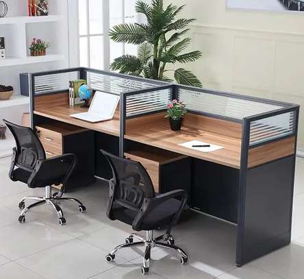 Office Workstation: 2-Way Straight Office Working Desk image 4