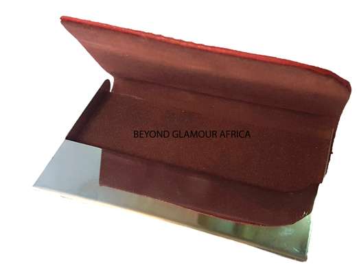 Brown Leather bracelet with cardholder image 4