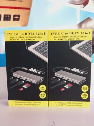 Type C to HDTV 12 in 1 Laptop Adapter/Hub image 1