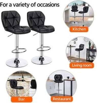Barstool: Black Adjustable Height Office Barstool image 2