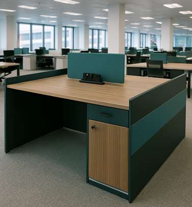 Office Desk: Two-Way Modern Workstation image 1