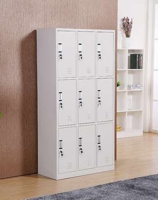 White Steel With Nine Doors Storage Cabinet image 4