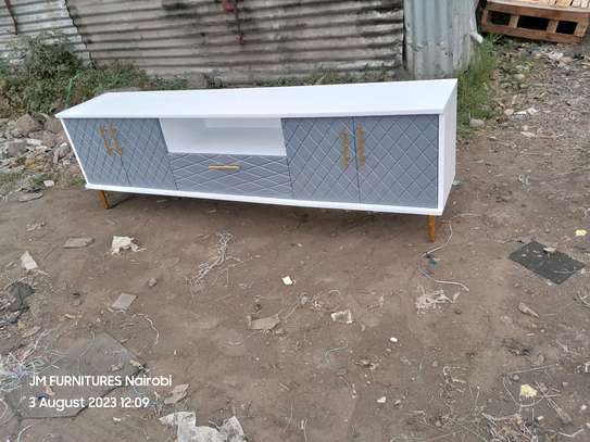 Black and white tv stand on sell image 2