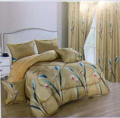 *9 Piece Cotton/Woolen Duvets Set With Matching Curtains image 4