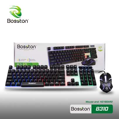 Gamin bosston keyboard and mouse. image 1