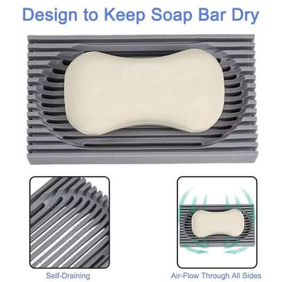 Silicone soap tray Drain dish image 2