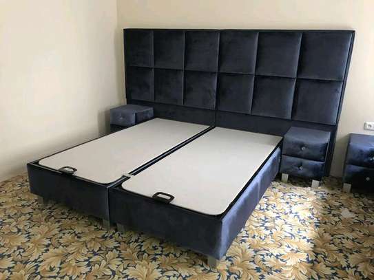 Latest 6*6 blue patterned beds/Bedside tables image 1