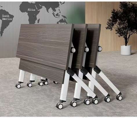 Modern Foldable Meeting Table with Wheels image 5