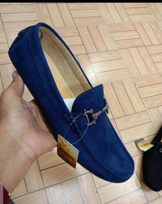 Navy Blue Cacatua Men's Elegant Suede Leather Loafers image 2