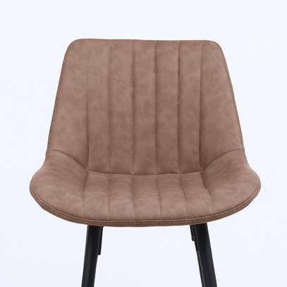 Bar Stool: Modern Brown Leather Kitchen Office Barstool image 5