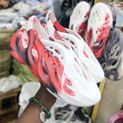 Adidas Yeezy Foam Runner White-Red Sneakers image 1