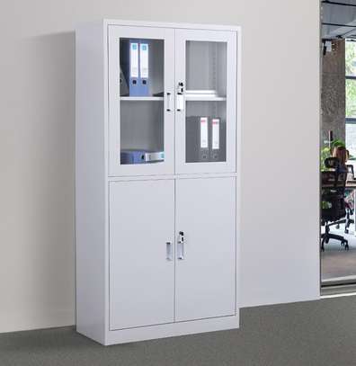 Modern Steel Storage Cabinet with Shelves image 4