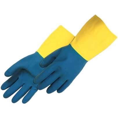 Bi-color rubber latex gloves image 6