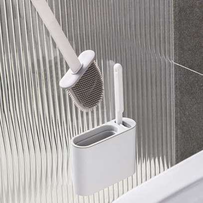 Wall hanging toilet brush with Holder & cleaning brush image 3