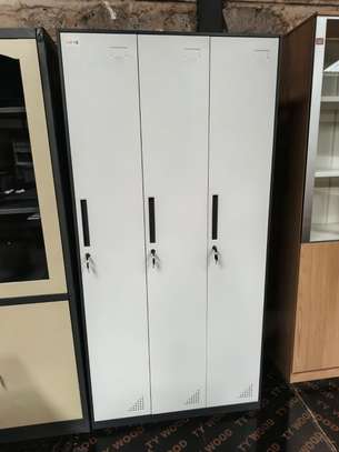 Office Cabinet: Modern Design White 3-Door Cabinet image 1