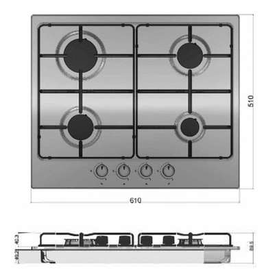 Mika Built-In Gas Hob, 60cm, 4 Gas image 3