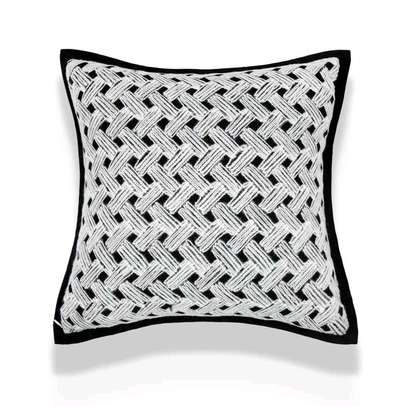 Nordic Velvet Line Print Cushion image 2