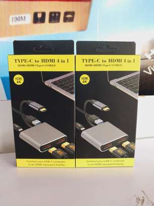 (4 IN 1)TYPE-C Multifunction Dock. HDMI*2+USB-C(3.0 PD)+USB image 1