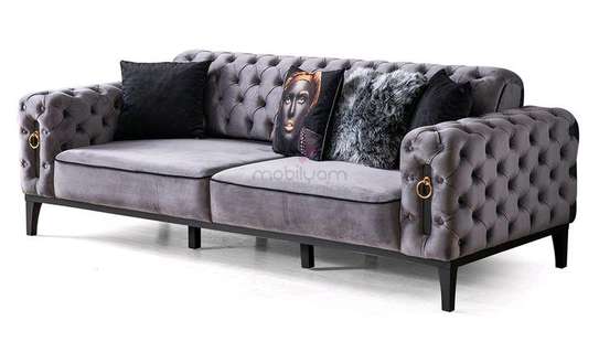 Latest grey three seater chesterfield sofa set Kenya image 1