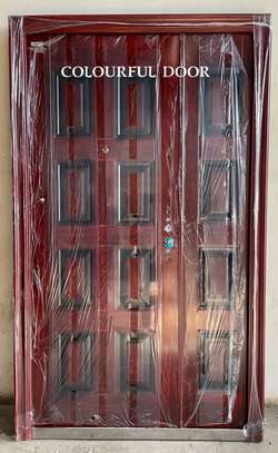 Double door in brown walnut with a wooden finish image 2