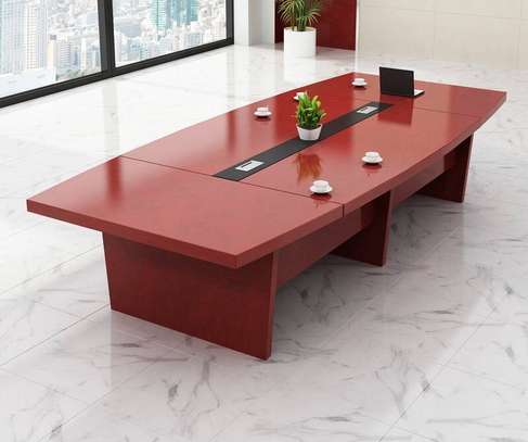 Executive Oval Wooden Conference Table image 2